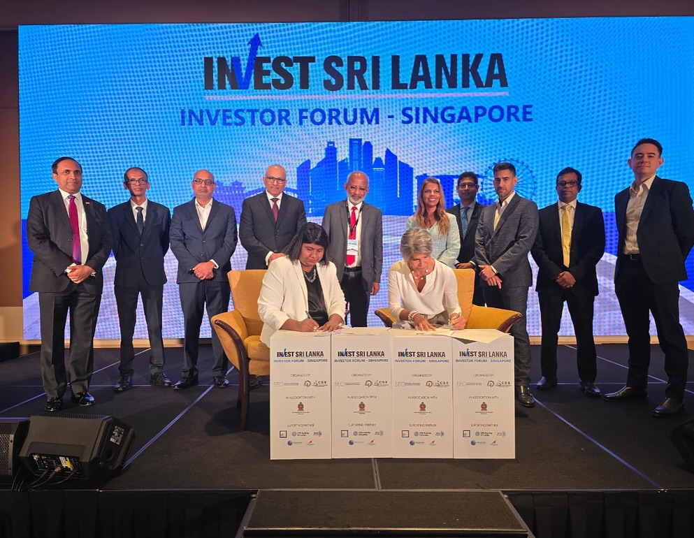 MOU signed between SLBA and the Colombo Stock Exchange (CSE) | Highlights – Invest Sri Lanka Forum Singapore 2025